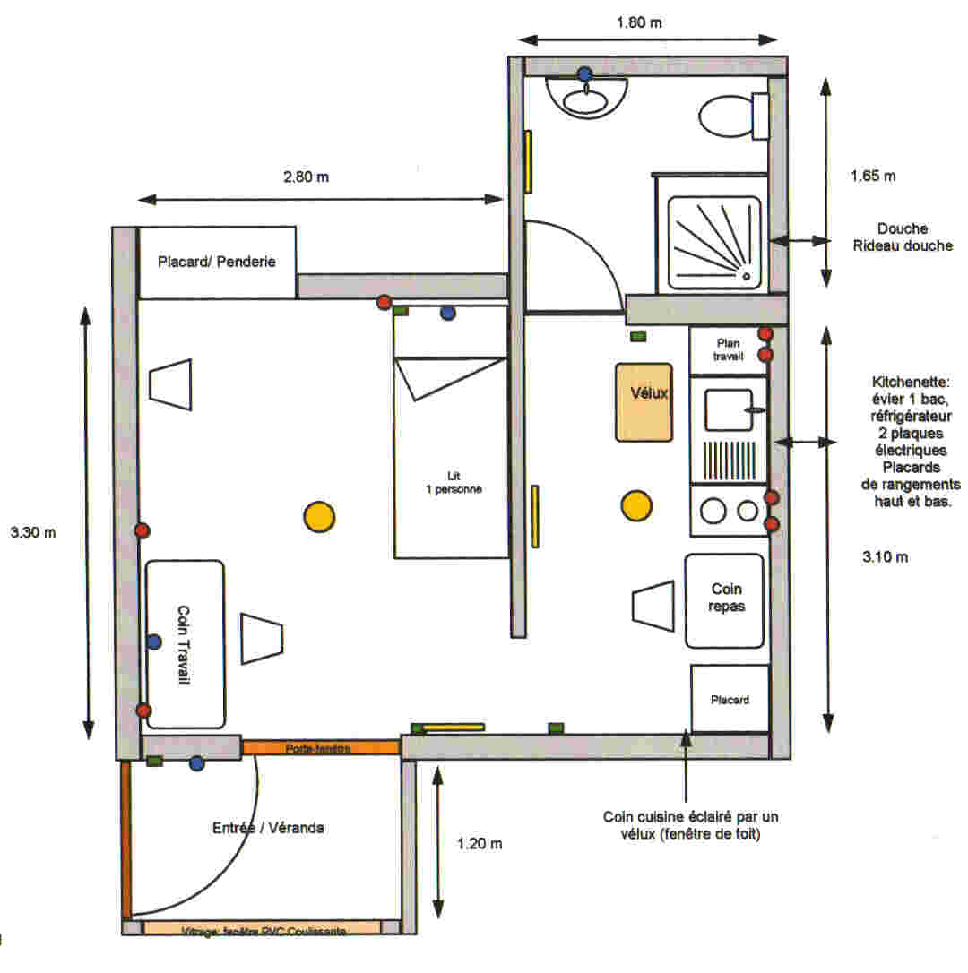 le havre : plan logement meublé n°2